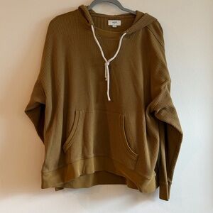 Aerie Women's Olive Mustard Hooded Sweater